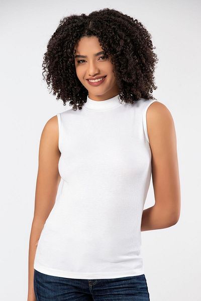 ERDEM İÇ GİYİM Weweus White Zero Sleeve High Neck Body 2112