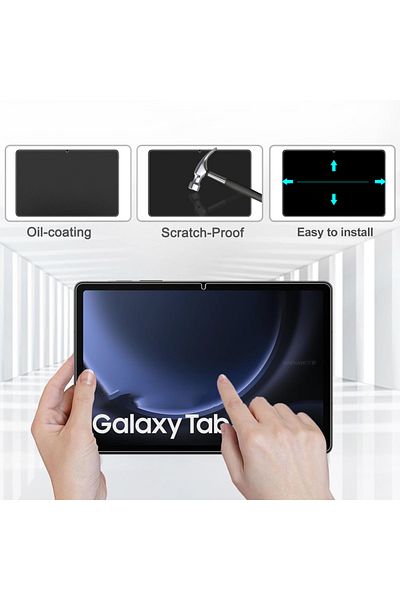 Choice 2p-tab S9 Fe 10.9 قطعتين واقي شاشة عالي الدقة مقاوم للخدش من الزجاج المقوى لهاتف Samsung Galaxy Tab S