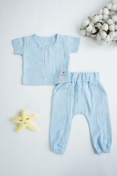 bshood X Silk Atlas Girls Baby Boys and Children's Short Sleeve Muslin Suit