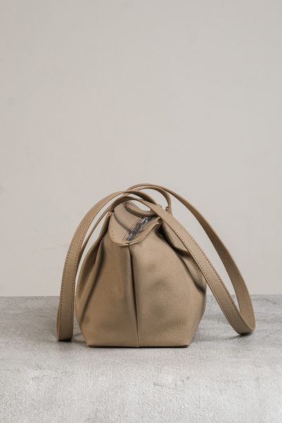 Çantacımstore Geantă de damă cu mâner dublu de culoare bej