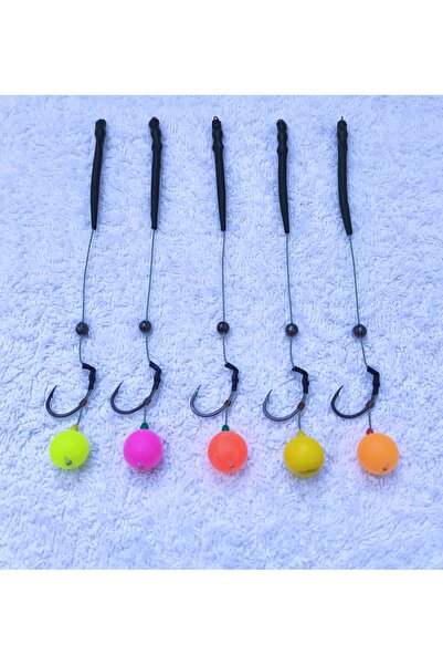 LittoCollection 5 Adet Karışık Renkli 14 Mm Pop Up'Lı Sazan Rig Takımları