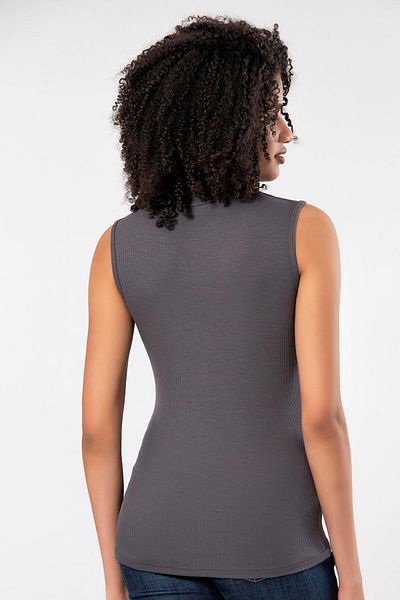 ERDEM İÇ GİYİM Weweus Anthracite Zero Sleeve High Neck Body 2112