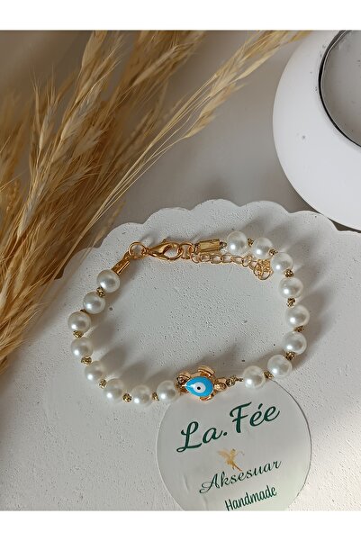 La fee aksesuar Single Turtle & Pearl Bracelet Silvery Drawstring Knot Detail...