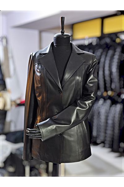 Günay Deri Women's Sports Blazer - Original Lambskin Leather Jacket