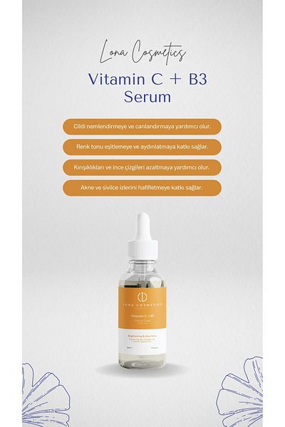 Lona Cosmetics Vitamin C Serum - Brightening, Anti-Blemish Tone Equalizing Nourishing