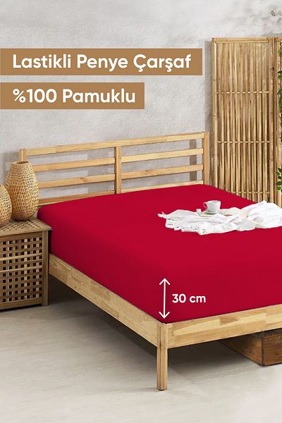 Eponj Home Single Cotton Jersey Sheet - Combed Cotton Elastic, 100X200Cm Cream