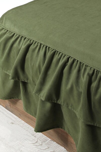 cotton maison Poli Yatak Runner Takımı Fırfırlı 80x260 Cm