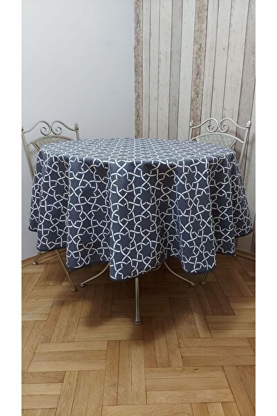 gonk Yuvarlak,endülüs desenli,duck (SIVI İTİCİ ,LEKE TUTMAZ) kumaş,masa örtüsü
