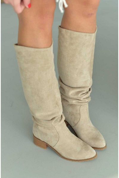 POTEEN CORN LONG COWBOY ΓΥΝΑΙΚΕΙΑ ΜΠΟΤΕΣ SUEDE-Μινκ Suede