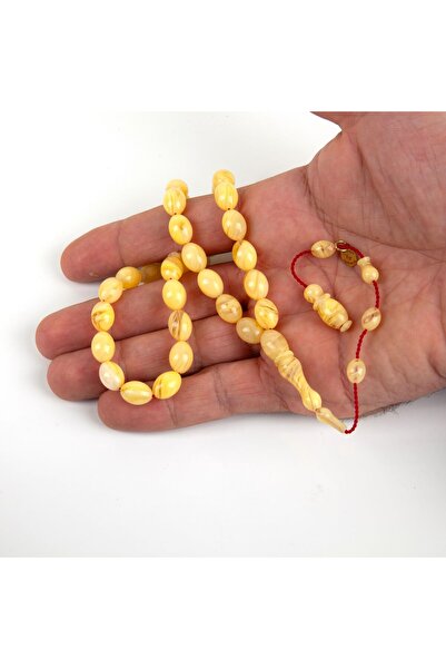 LapisDo حجر كاتالين بيزي مقطوع 8×11 ملم للتسبيح أصفر فاتح/شفاف