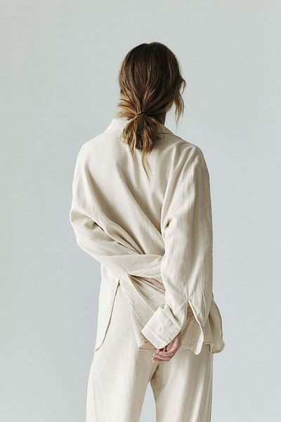 H&M Wide linen-blend trousers