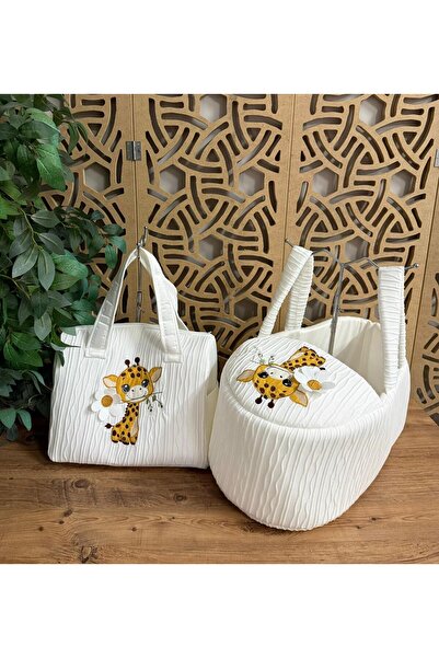 Mini Chics Baby Care Mother Bag 40×30 Baby Carrying Bag 75×40 Giraffe Embroid...