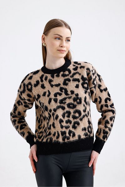 ikomteks Pulover tricot cu model LEOPARD