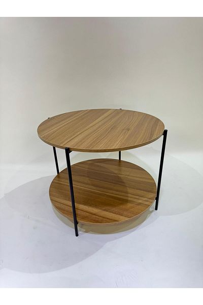 Living Elegant circular wooden table, size 80 * 35 cm