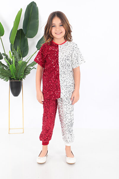 Kadıköy Kostüm Дівчачий костюм танцівниці з червоно-білими блискітками