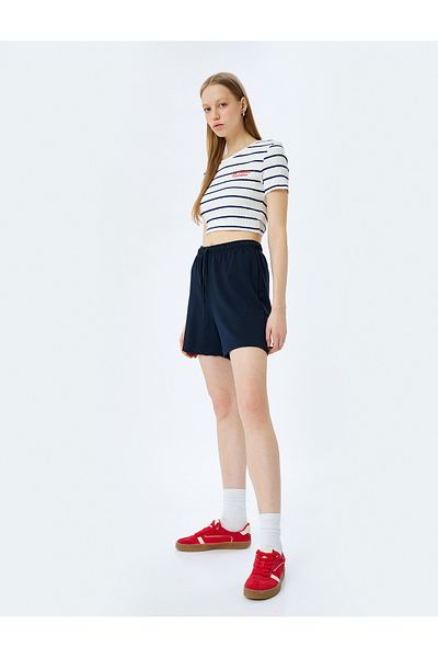Koton Comfortable Fit Pocket Detailed Shorts with Lace-Up Waist