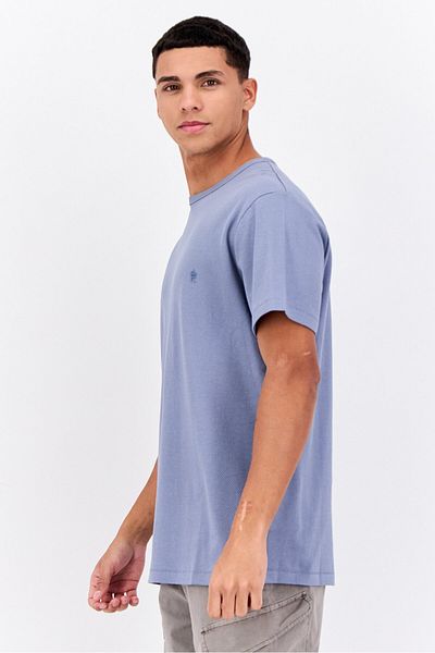 French Connection Men Crew Neck Short Sleeve Brand Logo T Shirt, Light Blue
