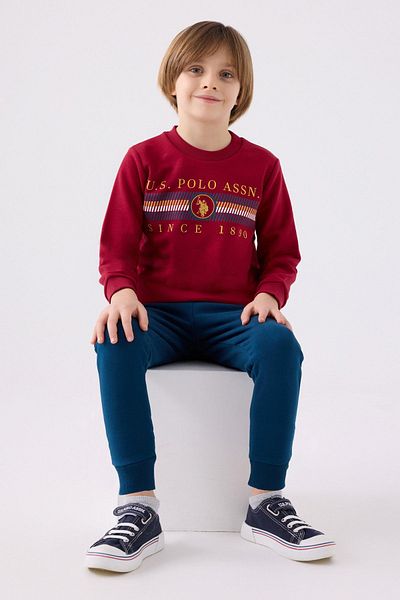 U.S. Polo Assn. 4-15 Years Licensed Us Polo Assn Boys Team -μπορντό-