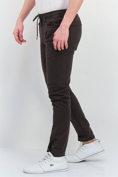 Civil Society Men Regular Fit Solid Stretchable Slim Pants, Dark Charcoal