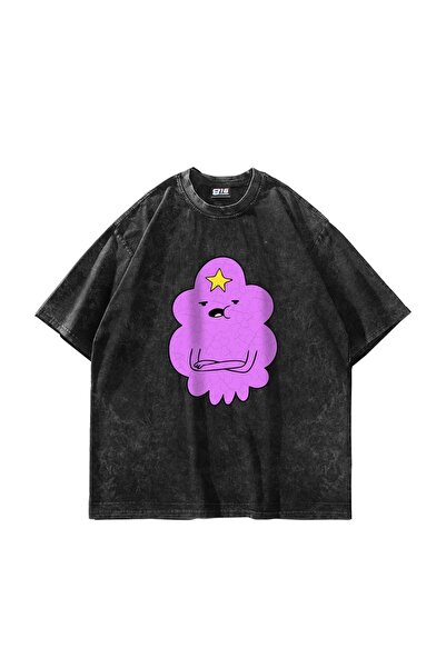 Bak Moda Lumpy Space Princess Štampano Oversize kroj Unisex crna majica koja ...