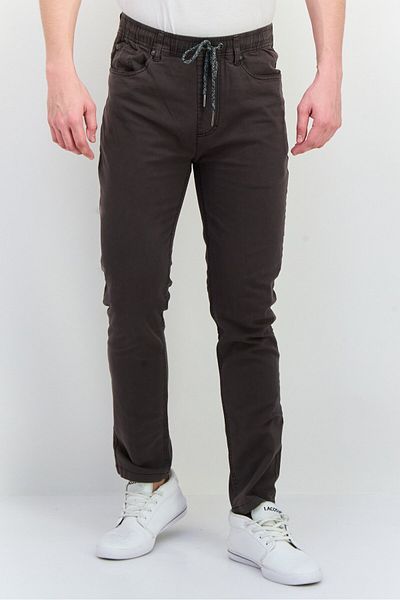 Civil Society Men Regular Fit Solid Stretchable Slim Pants, Dark Charcoal