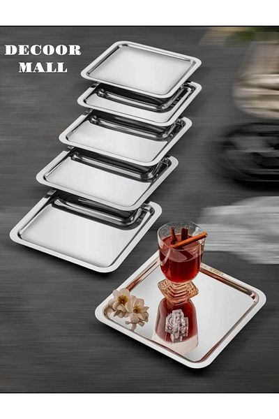 DECOOR MALL 6 Coffee Serving Trays (plastic)