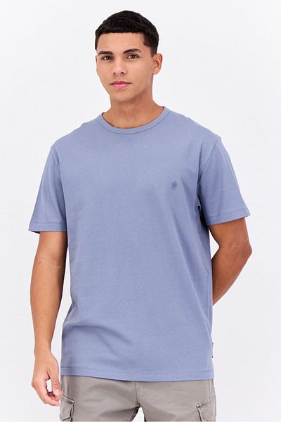 French Connection Men Crew Neck Short Sleeve Brand Logo T Shirt, Light Blue