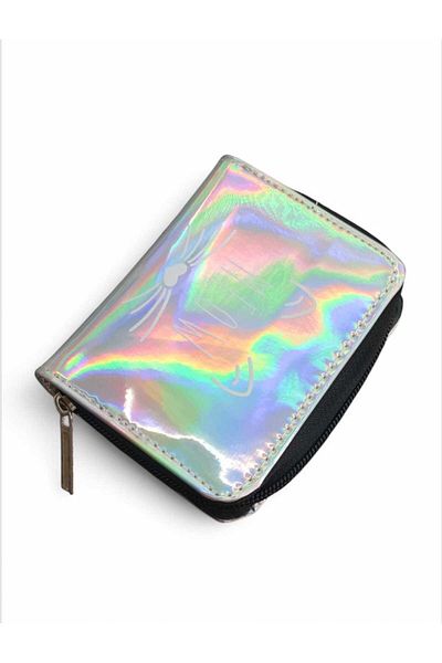LEXA Hologram Meow Printed Gray Children's Wallet