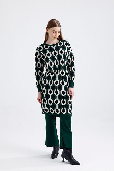 ikomteks Ethnic Pattern Knitwear Set