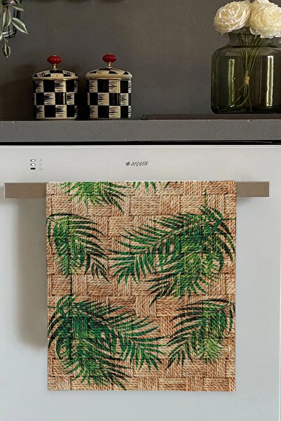 Viva Home Yeşil Hasır Görünümlü Fırın Mutfak Havlusu 30x50cm