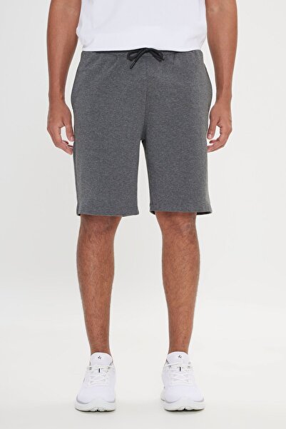 AC&Co / Altınyıldız Classics Erkek Antrasit-melanj Standart Fit Günlük Rahat Spor Örme Şort