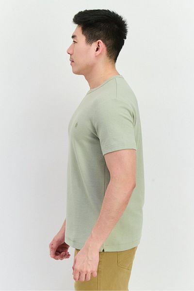 French Connection Men Crew Neck Short Sleeves Brand Logo T-shirt, Sage Green