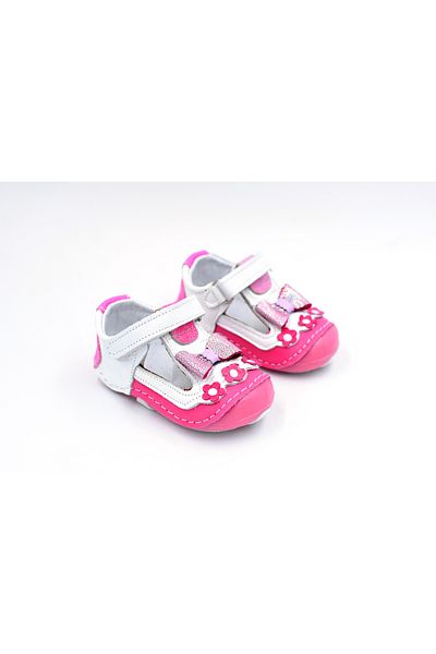 BEYAZ Piele naturală fucsia - Pantofi pentru copii Ortabedik First Step (Tom Bebe)