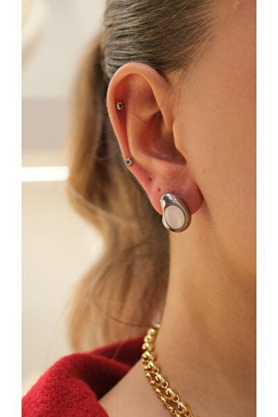 Jerie Gold Vintage Görünüm Mini Damla Sedef Çelik Küpe