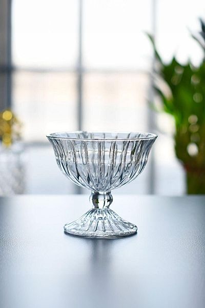 TrendDeco Glass Bowl Set of 6 - Sugar Bowl, Snack Bowl, Pudding, Magnolia and Icecream Presenter