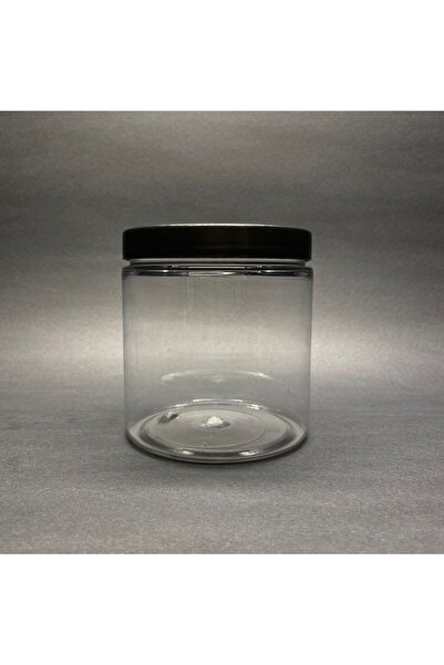Pause Art Home 750 CC SİLİNDİR SERT PLASTİK KAVANOZ - SİYAH KAPAKLI - 750 ML ÜST KALİTE PET KAVANOZ