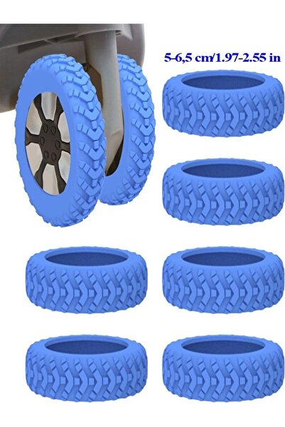 gaman غطاء عجلة حقيبة سيليكون مقاوم للاهتراء ومضاد للصوت - 8 قطع أزرق - C01