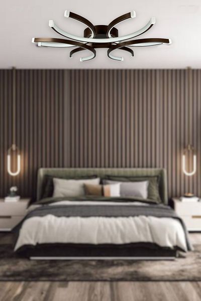 LEGACY Levora Brown Modern Design - Living Room - Kitchen - Bedroom White Light Led Chandelier