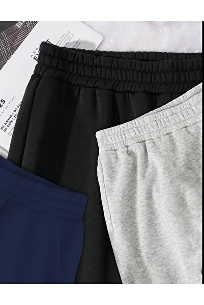 yg ydn giyim 3 τεμάχια μαύρο-γκρι-ναυτικό χρώμα Ψηλόμεσο Άνετο Παντελόνι Jogger