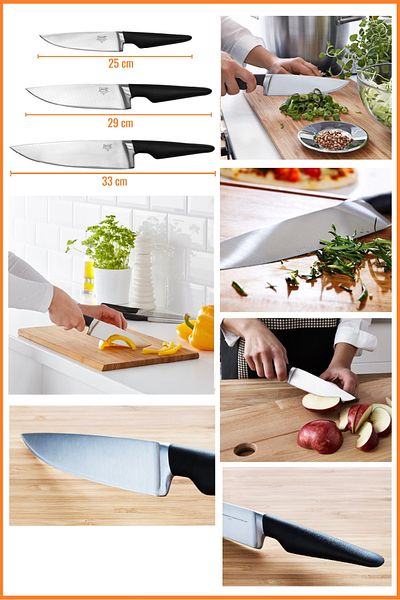 IKEA Stainless Steel Black Blade Set - 3 Pieces