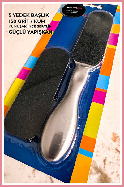 Nera Classy Paslanmaz Çelik Ayak Törpüsü + 5 Adet Yedek Kağıt Törpü, Topuk Törpü , Nasır Törpüsü