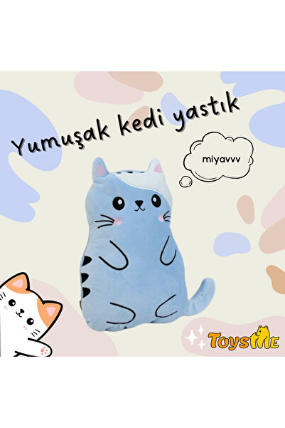toysme Mavi Kedi Yastık Sevimlilik Ve Rahatlık Bir Arada!