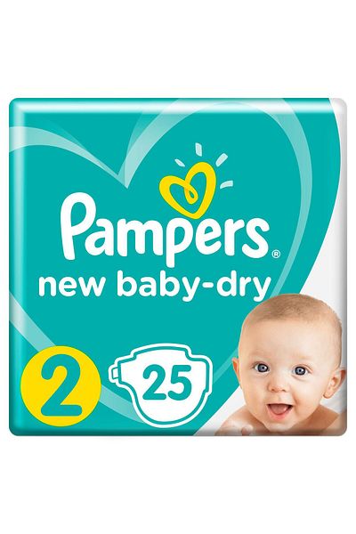 Pampers NO 2(3-6KG)CARRY PACK 25PCS