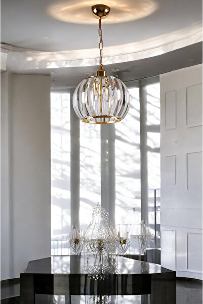 KORKMAZ KLAS KORKMAZ KLAS CAM AYDINLATMA TURYA 2Lİ MODERN LÜX KRİSTAL AVİZE