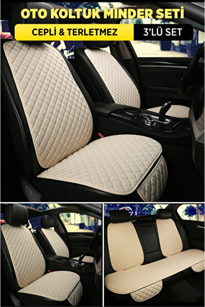 TEKNOCLUB طقم وسائد لمقعد السيارة مع جيب جلدي - غطاء حماية للمقعد (مجموعة كاملة)