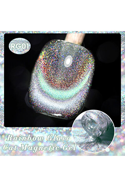 Born Pretty 10ml Rainbow Glass Cat Magnetic Gel Nail Polish