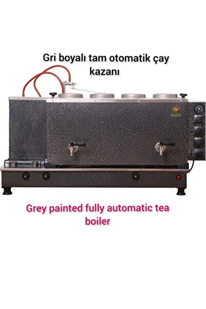 SAFİR ÇAY KAZANLARI 4 gözlü gümüş gri elektrostatik boyalı tüplü tam otomatik...