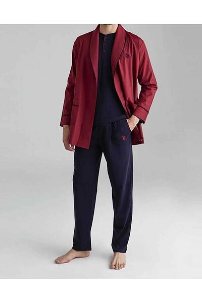 U.S. Polo Assn. Πόλο Ασν. Σετ προίκας γαμπρού 5 τεμαχίων Claret Red & Navy Blue Special Boxed Comfortable Fit με Ropdöşambır
