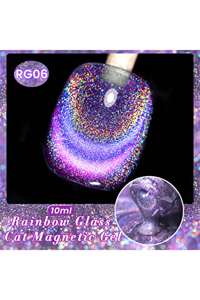 Born Pretty 10ml Rainbow Glass Cat Magnetic Gel Nail Polish