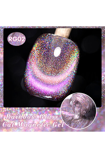 Born Pretty 10ml Rainbow Glass Cat Magnetic Gel Nail Polish